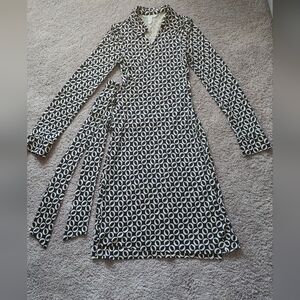 Diane Von Furstenberg Black and White Patterned Dress